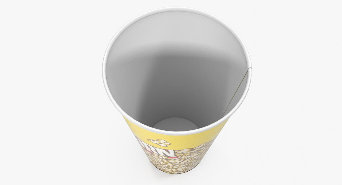 Empty Round Paper Popcorn Cup 3D model