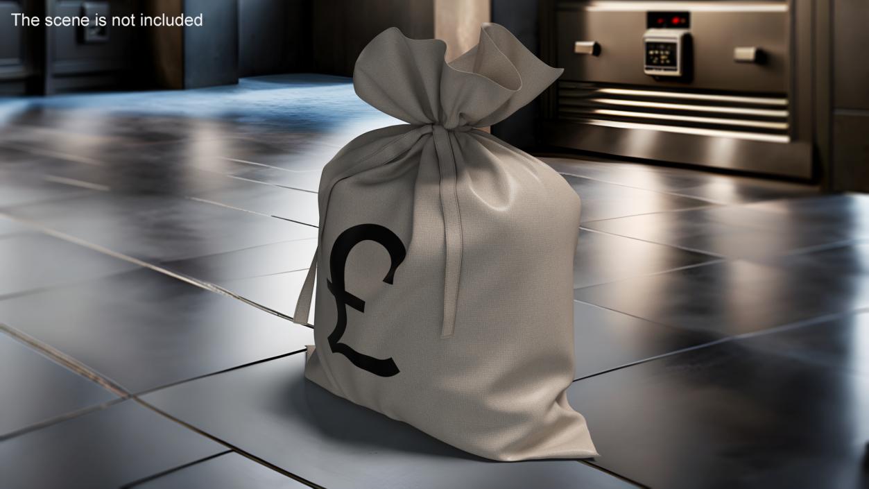 3D model Money Bag with Pound Sign