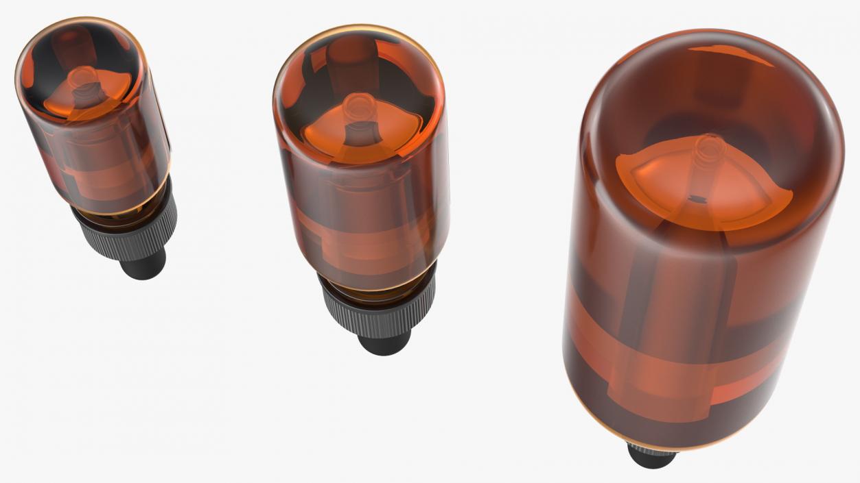 3D Amber Glass Dropper Bottles Set