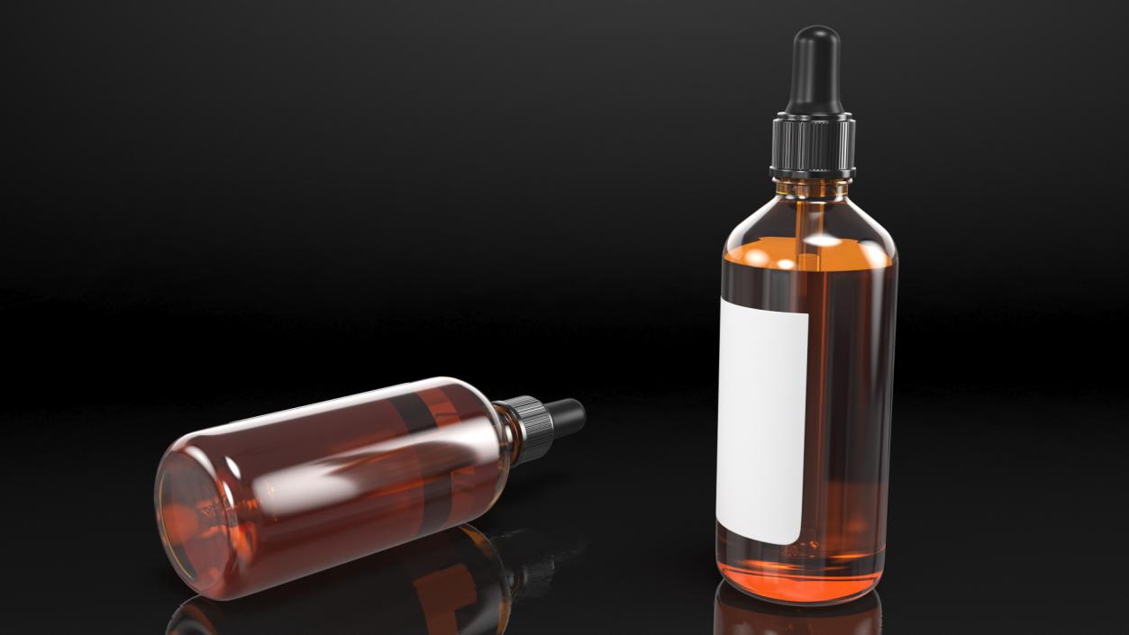 3D Amber Glass Dropper Bottles Set