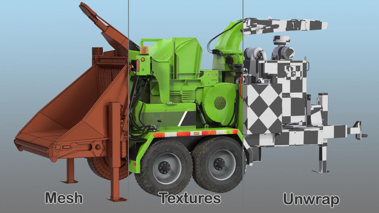 Mobile Wood Grinder 3D model