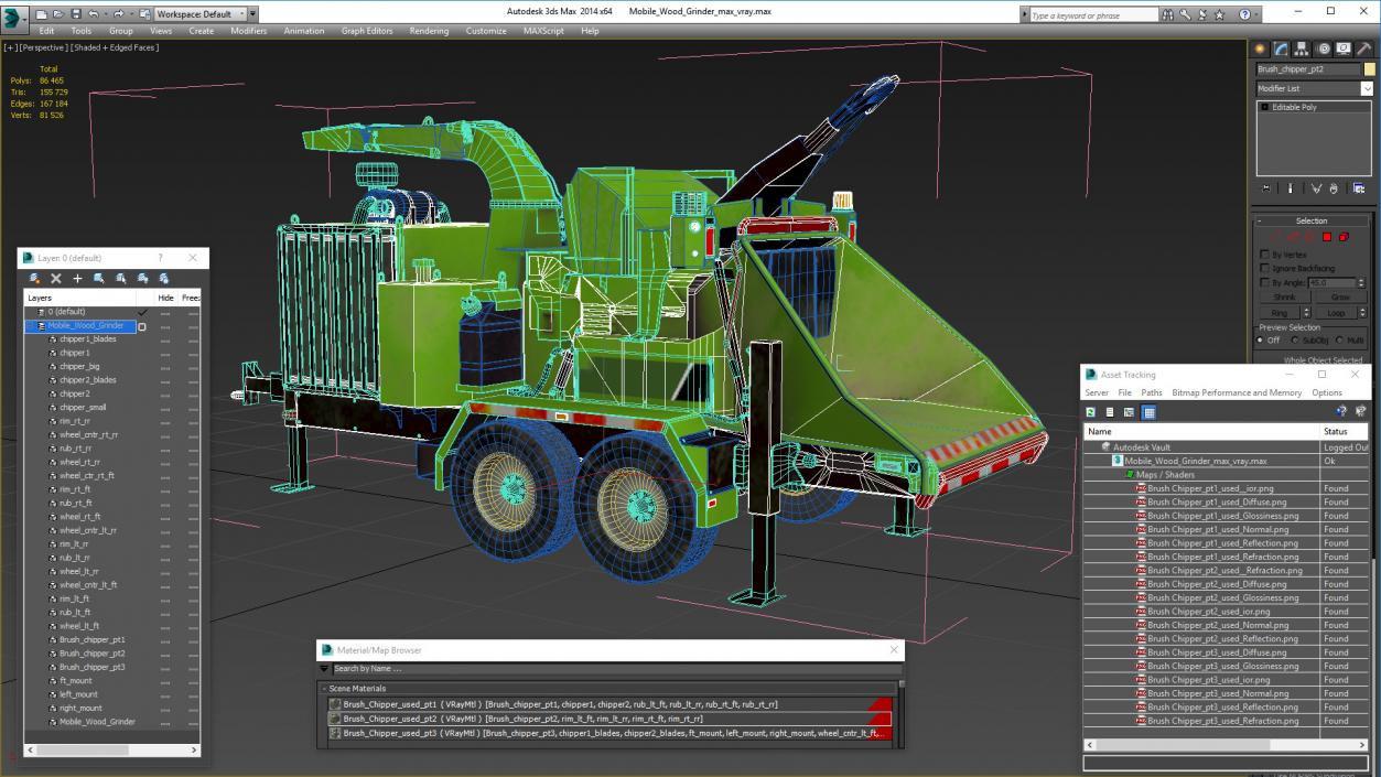 Mobile Wood Grinder 3D model