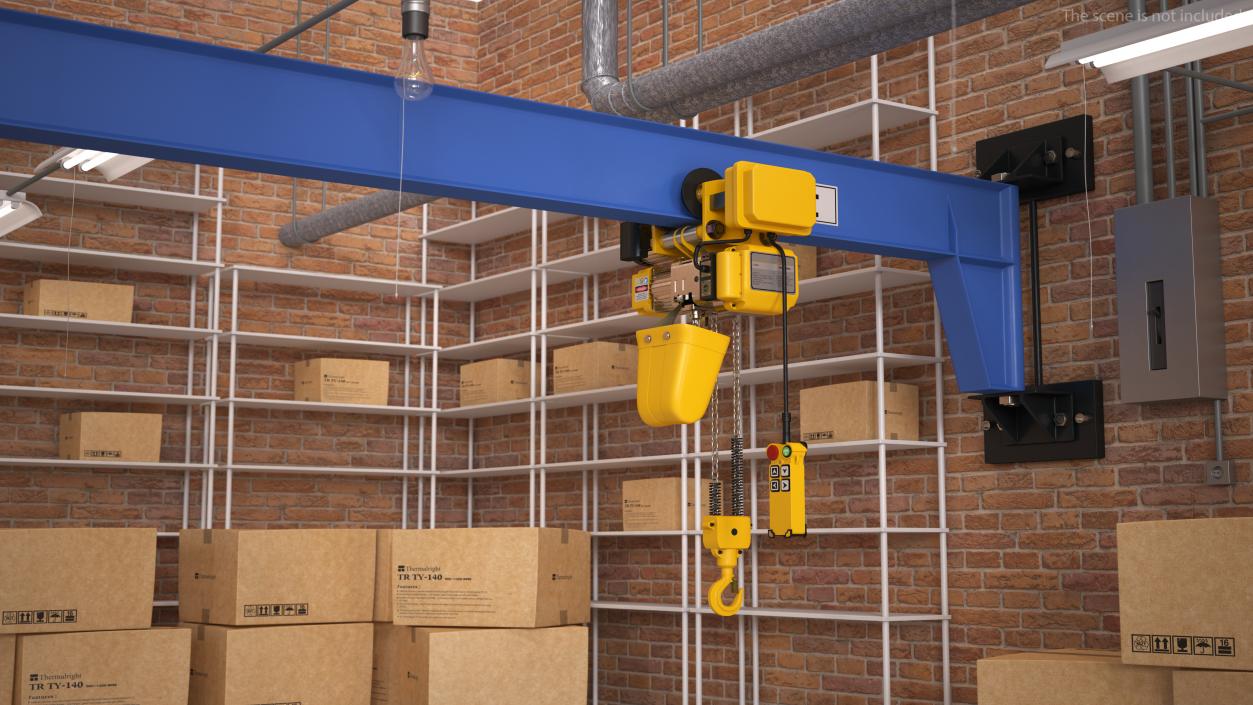 Beam Trolley Mounted Electric Chain Hoist 1T 3D model