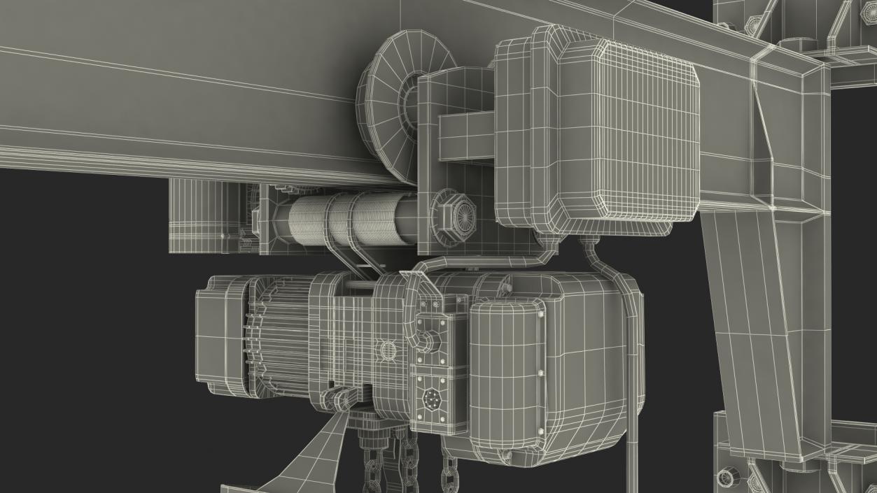 Beam Trolley Mounted Electric Chain Hoist 1T 3D model