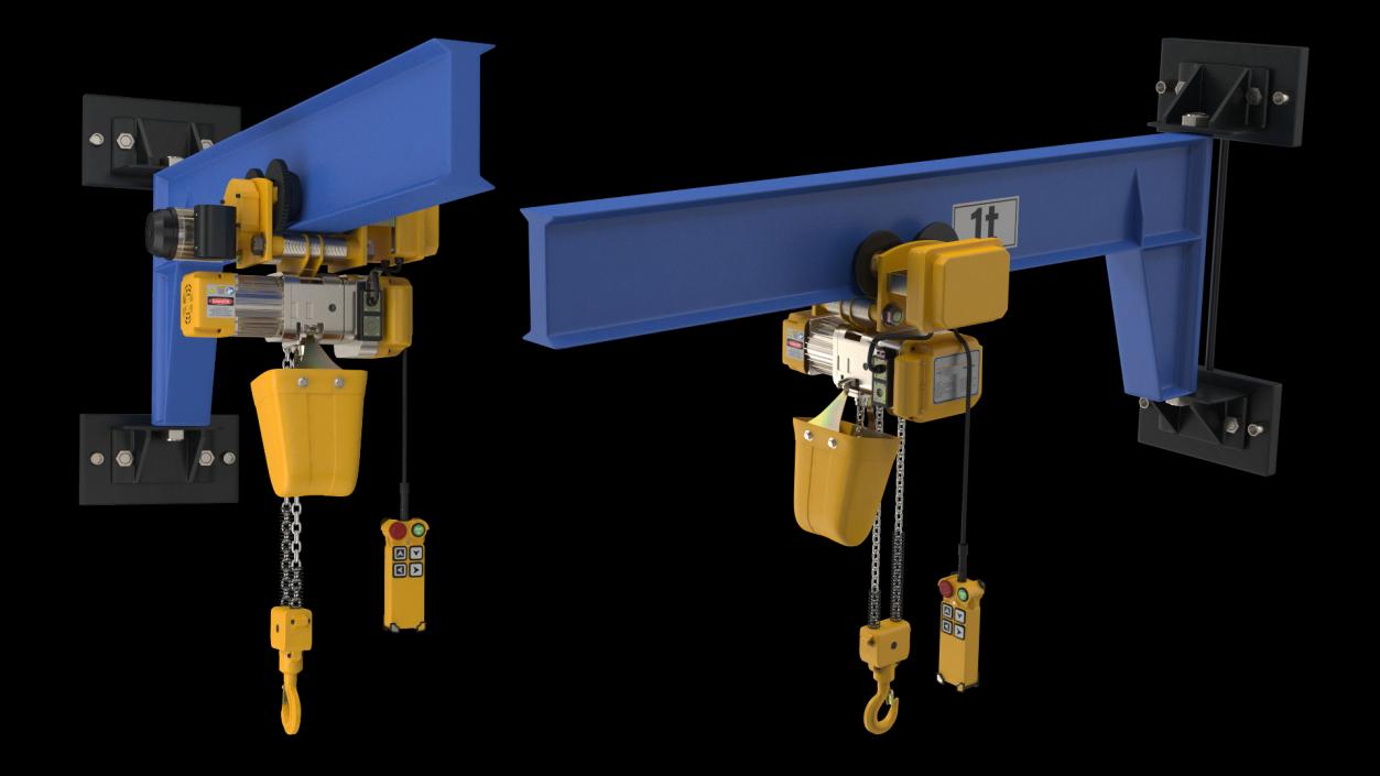 Beam Trolley Mounted Electric Chain Hoist 1T 3D model