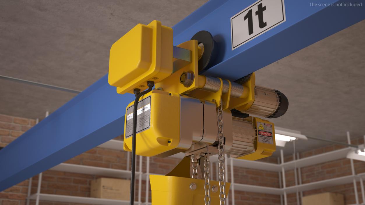 Beam Trolley Mounted Electric Chain Hoist 1T 3D model