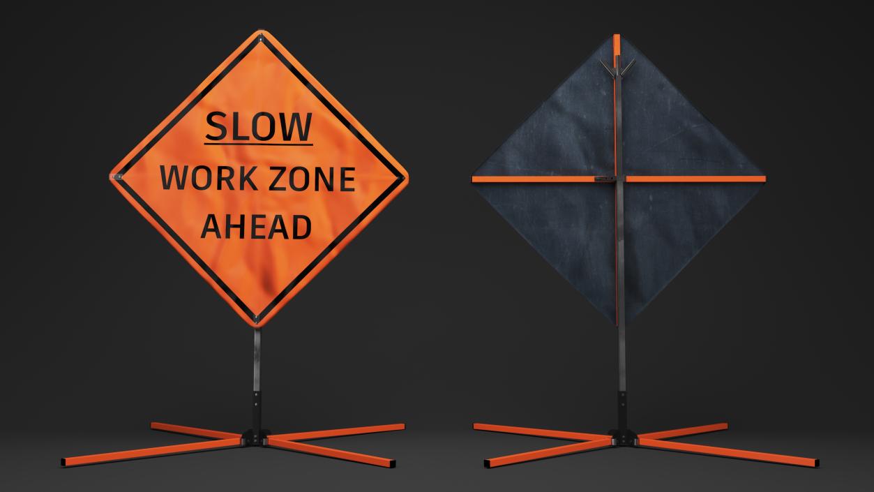 3D model Slow Traffic Control Sign