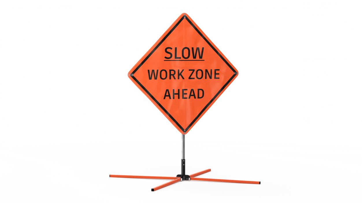 3D model Slow Traffic Control Sign