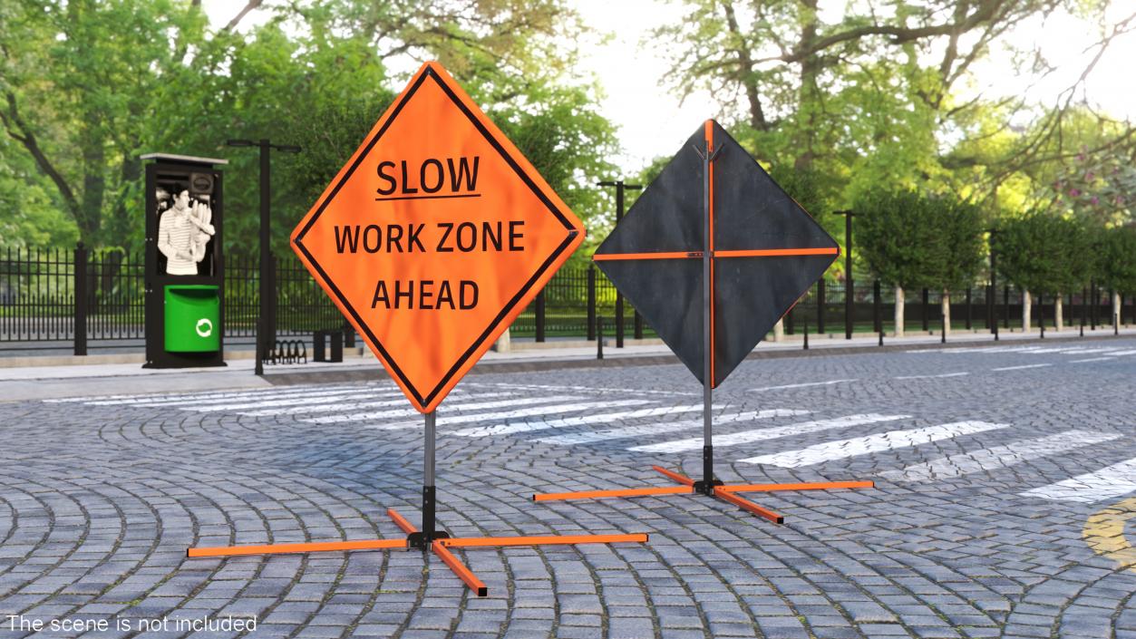 3D model Slow Traffic Control Sign