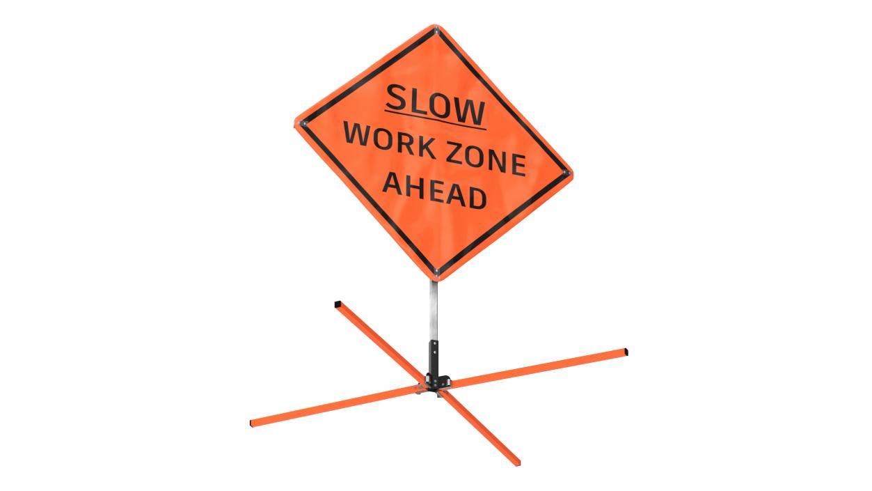 3D model Slow Traffic Control Sign