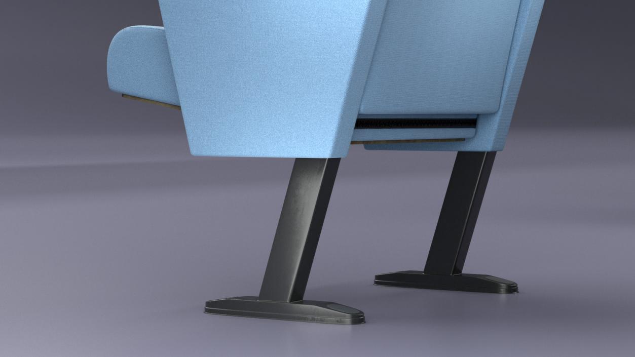 Folding Auditorium Chair Blue 3D model