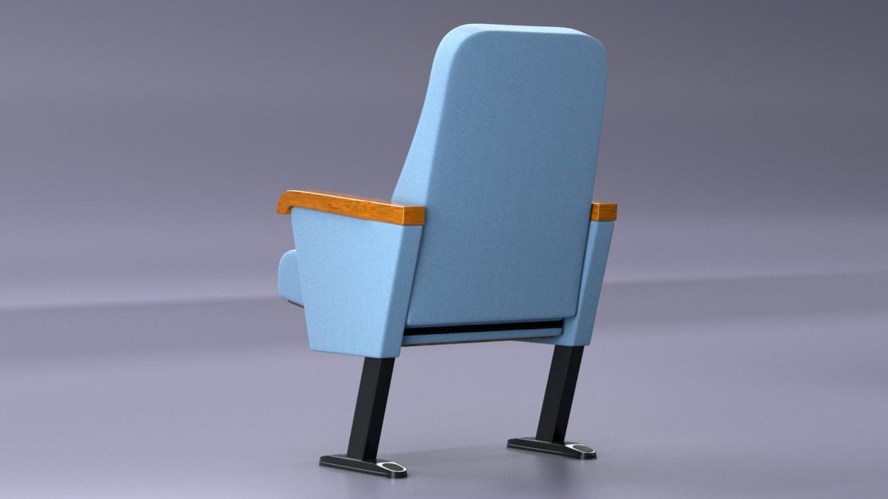 Folding Auditorium Chair Blue 3D model