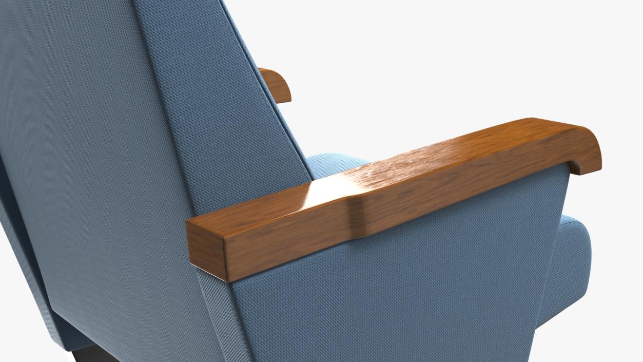 Folding Auditorium Chair Blue 3D model