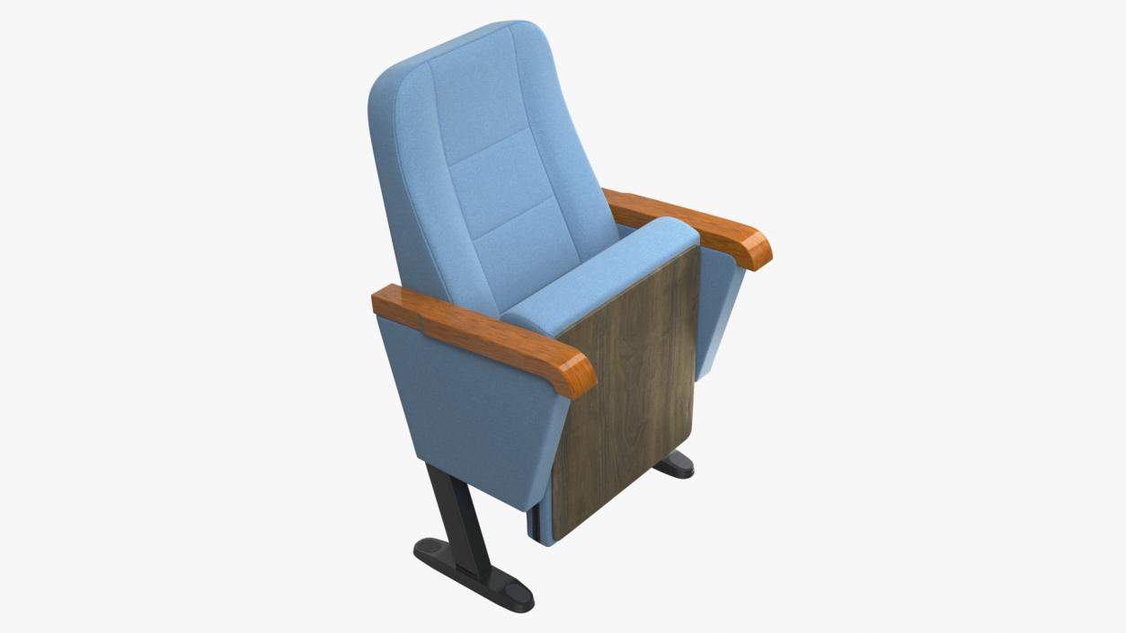 Folding Auditorium Chair Blue 3D model