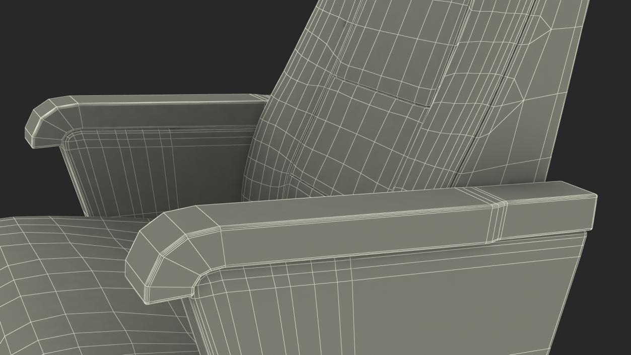 Folding Auditorium Chair Blue 3D model