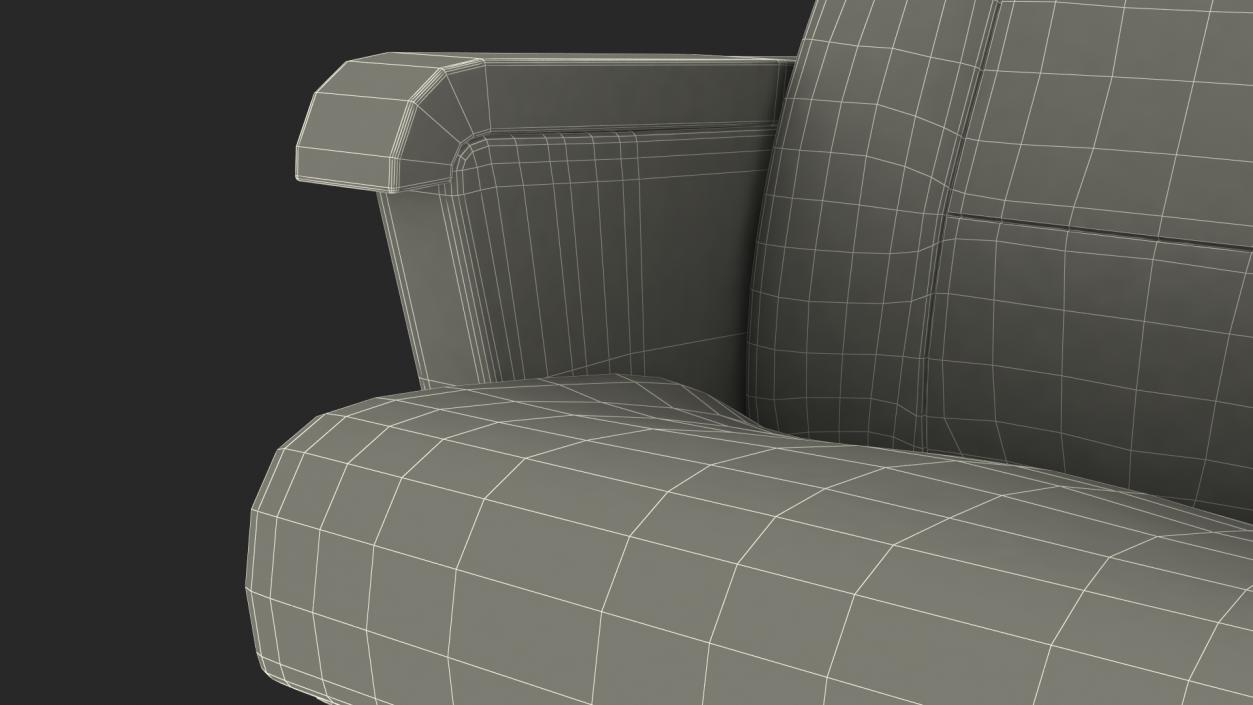 Folding Auditorium Chair Blue 3D model