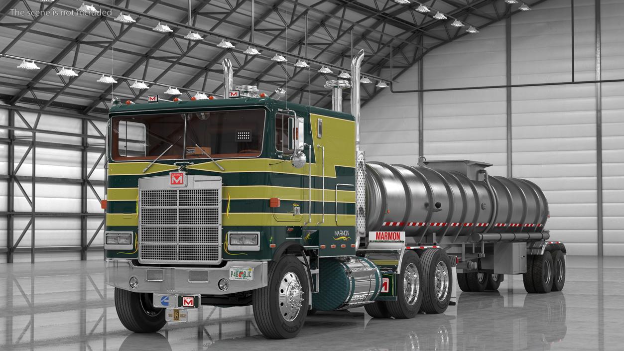 Marmon Truck with Tanker Trailer Rigged 3D model