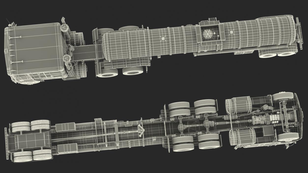 Marmon Truck with Tanker Trailer Rigged 3D model