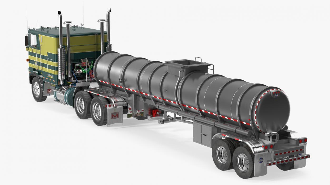 Marmon Truck with Tanker Trailer Rigged 3D model