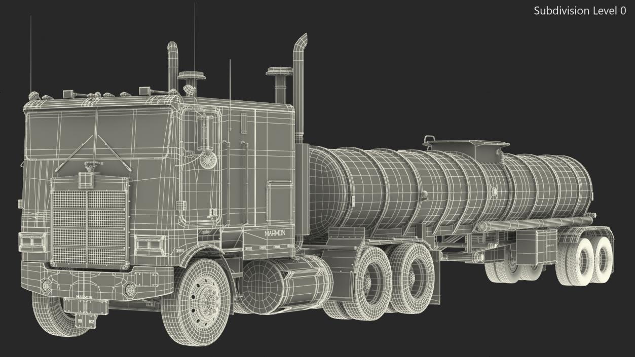 Marmon Truck with Tanker Trailer Rigged 3D model