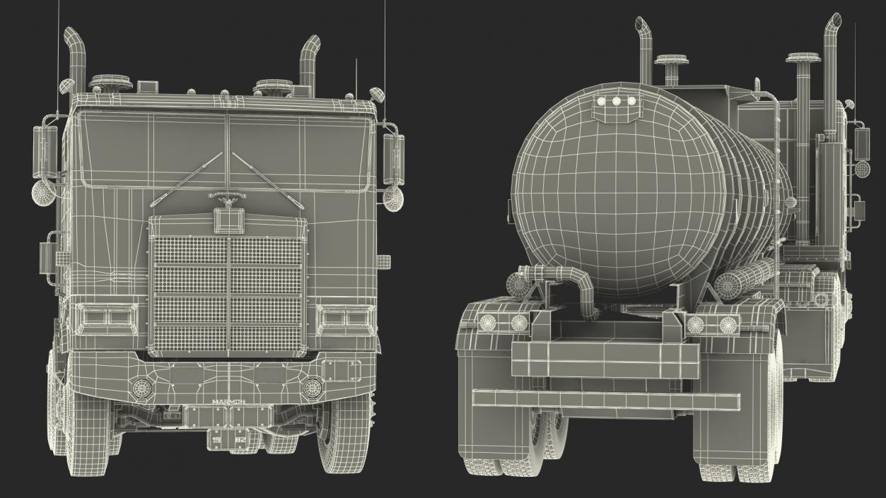 Marmon Truck with Tanker Trailer Rigged 3D model