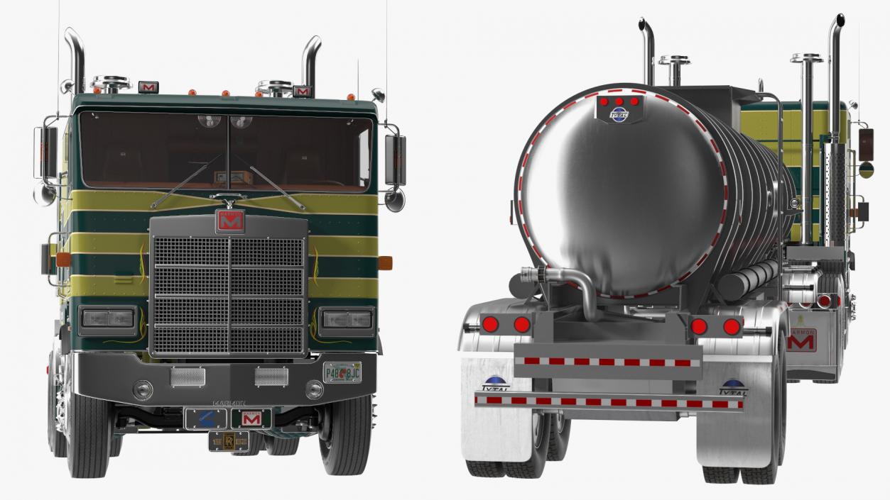 Marmon Truck with Tanker Trailer Rigged 3D model