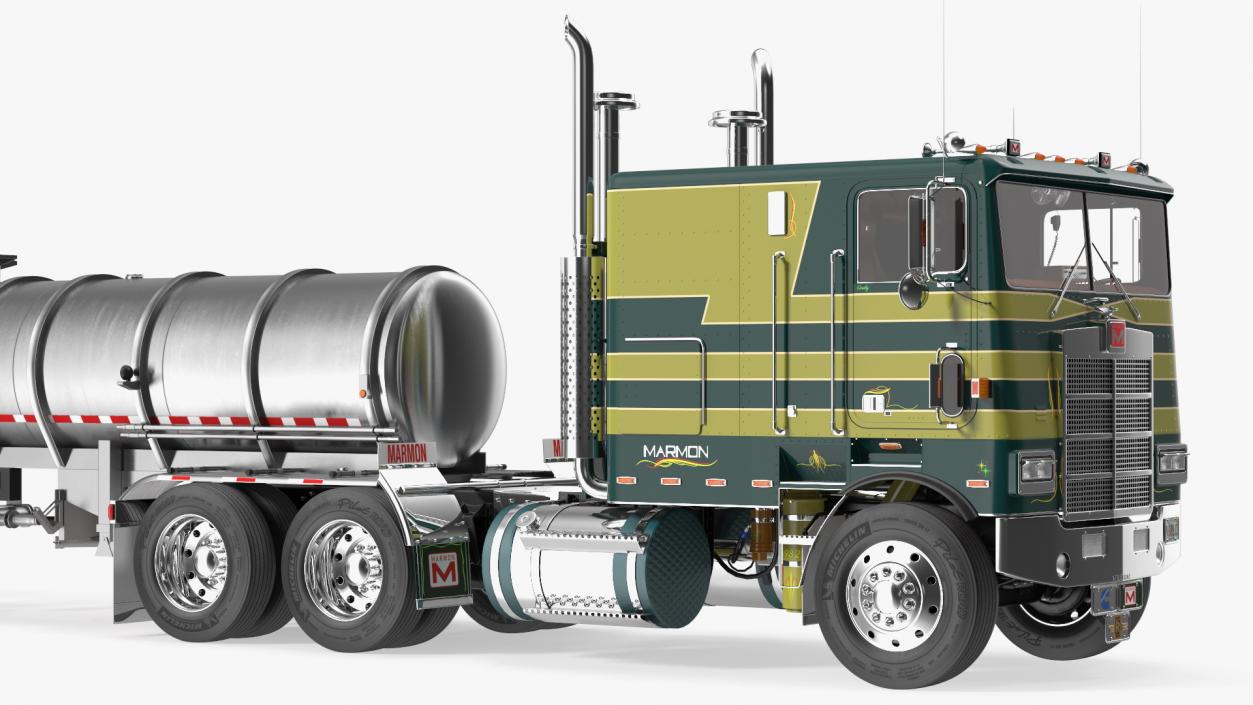 Marmon Truck with Tanker Trailer Rigged 3D model