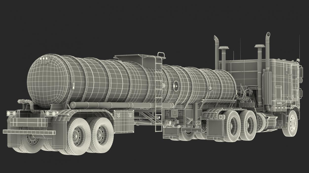 Marmon Truck with Tanker Trailer Rigged 3D model