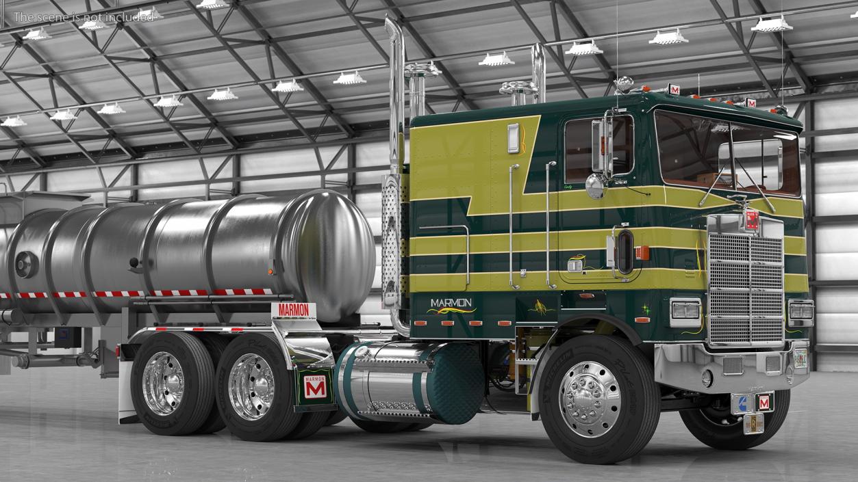 Marmon Truck with Tanker Trailer Rigged 3D model