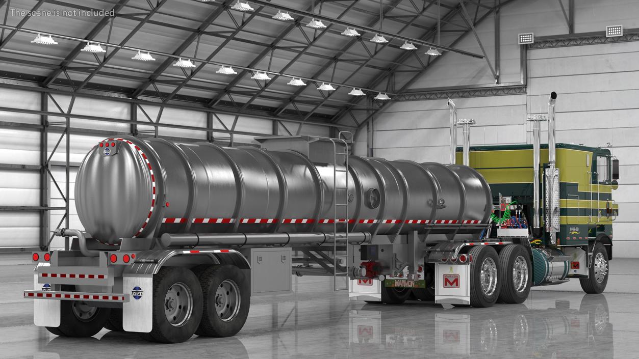 Marmon Truck with Tanker Trailer Rigged 3D model