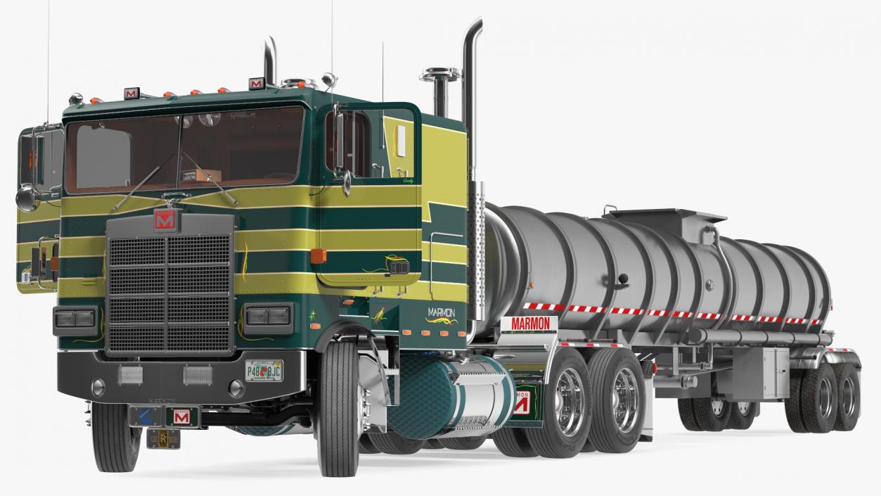 Marmon Truck with Tanker Trailer Rigged 3D model