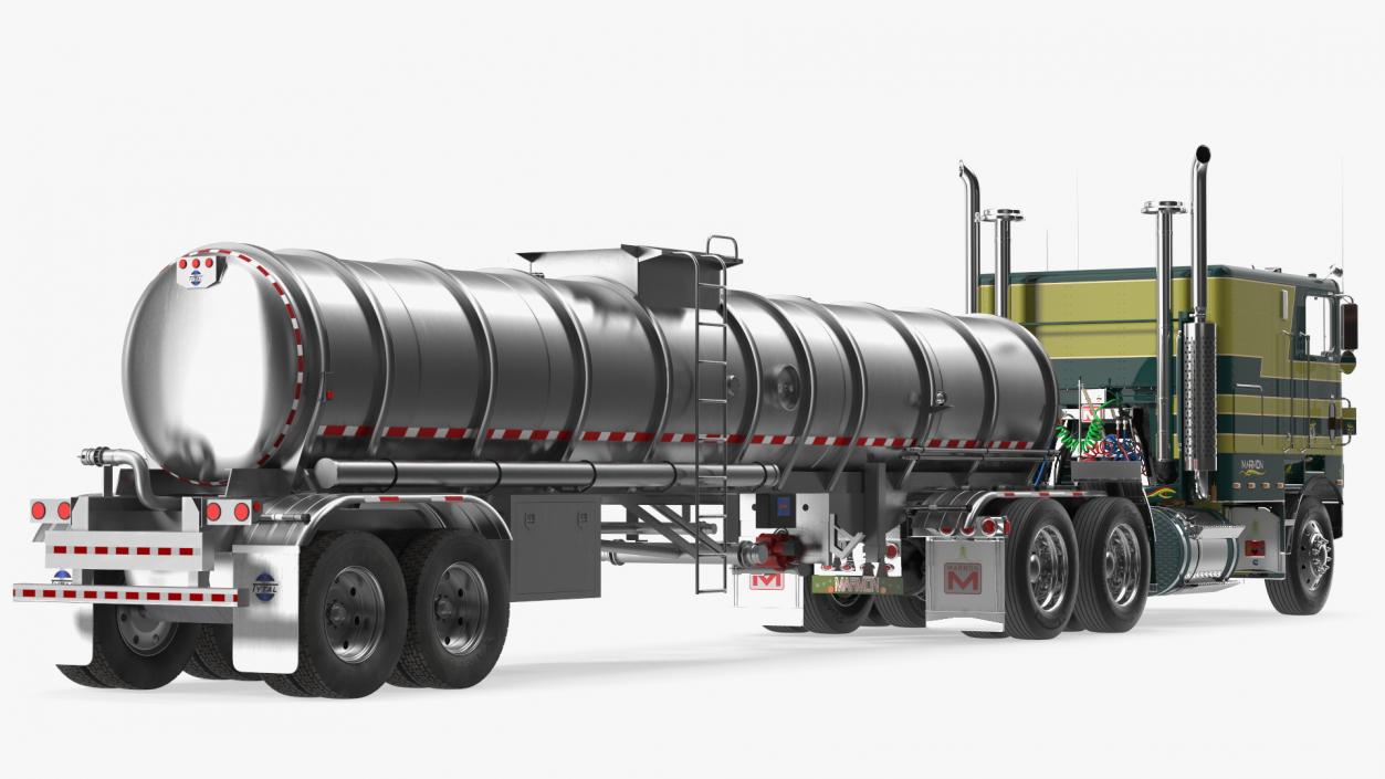 Marmon Truck with Tanker Trailer Rigged 3D model