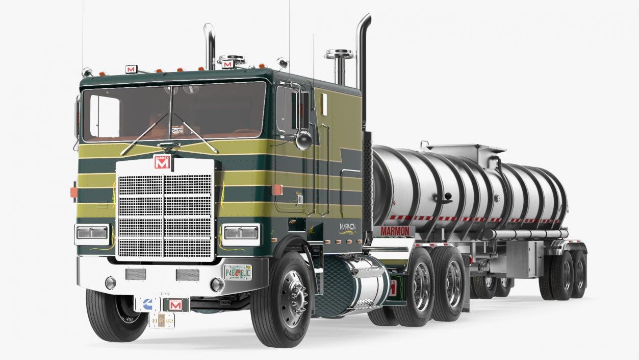 Marmon Truck with Tanker Trailer Rigged 3D model