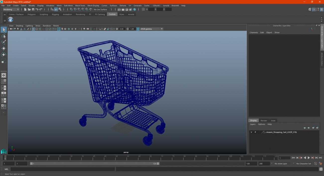 3D model Araven Shopping Cart LOOP 210L