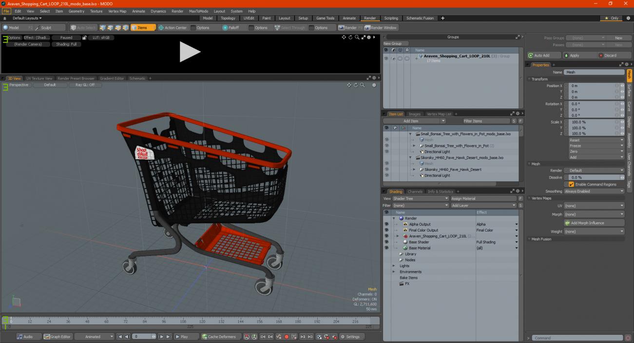 3D model Araven Shopping Cart LOOP 210L