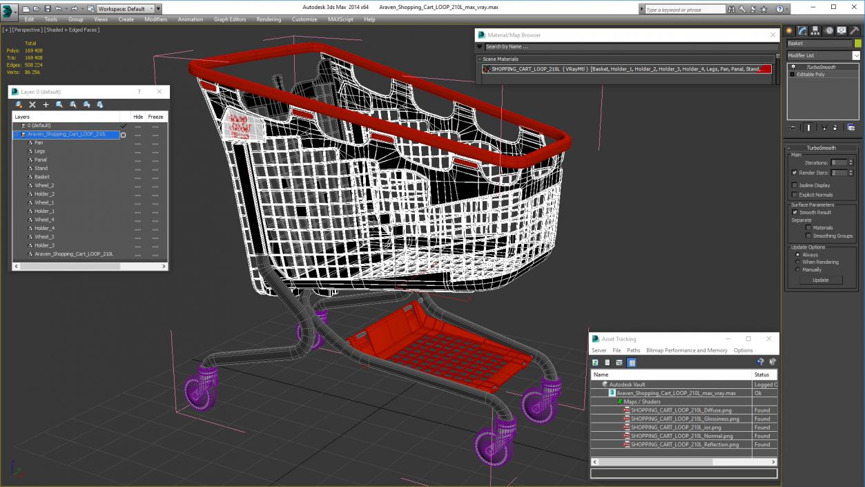 3D model Araven Shopping Cart LOOP 210L