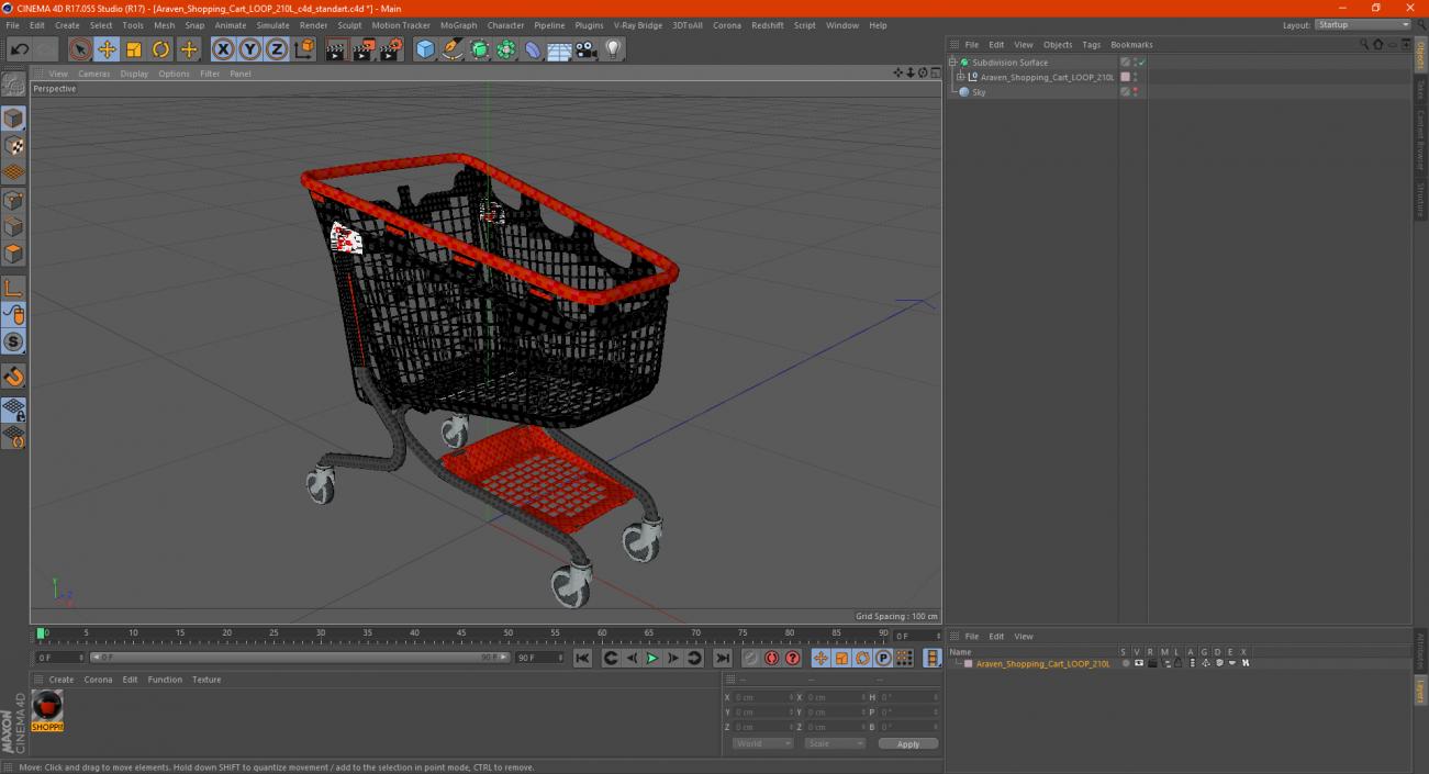 3D model Araven Shopping Cart LOOP 210L