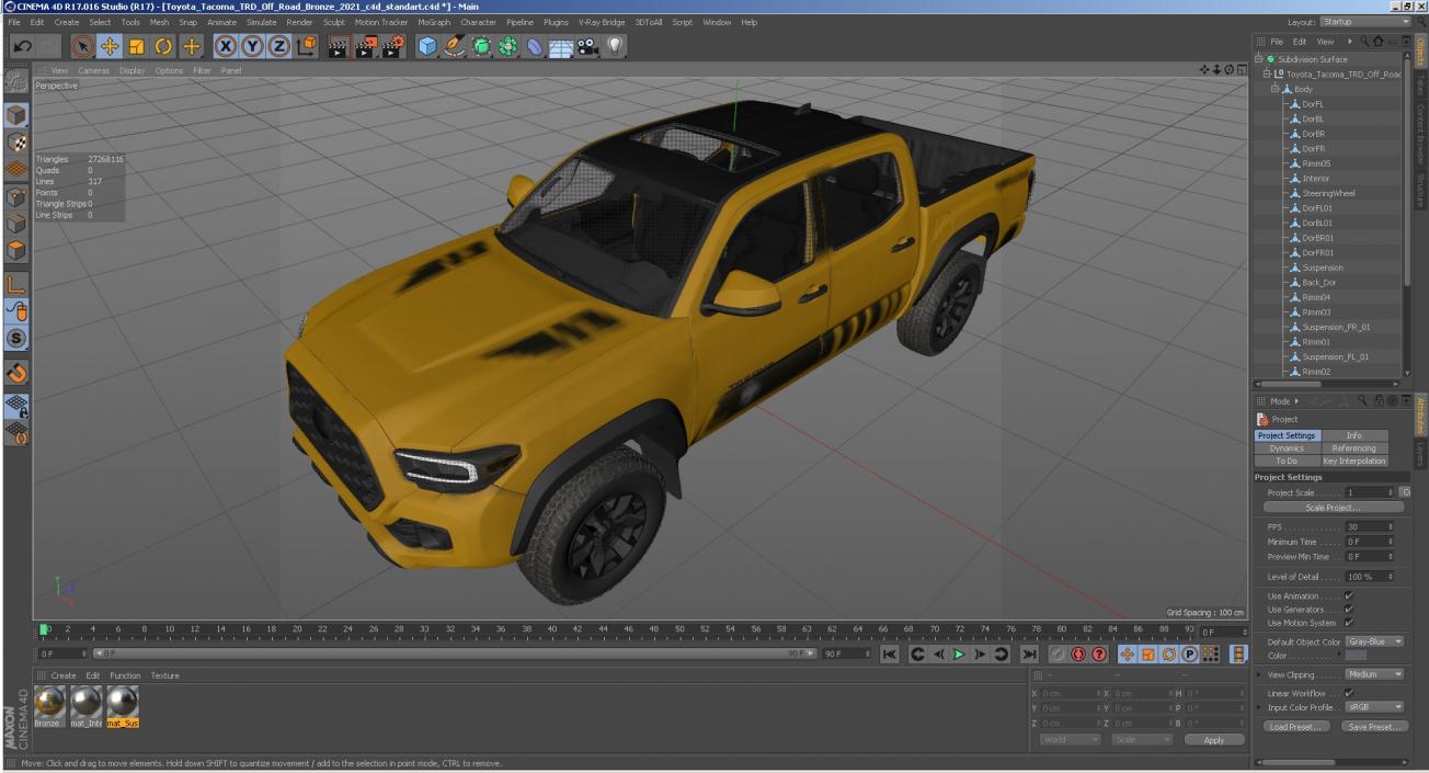 3D Toyota Tacoma TRD Off Road Bronze 2021 model