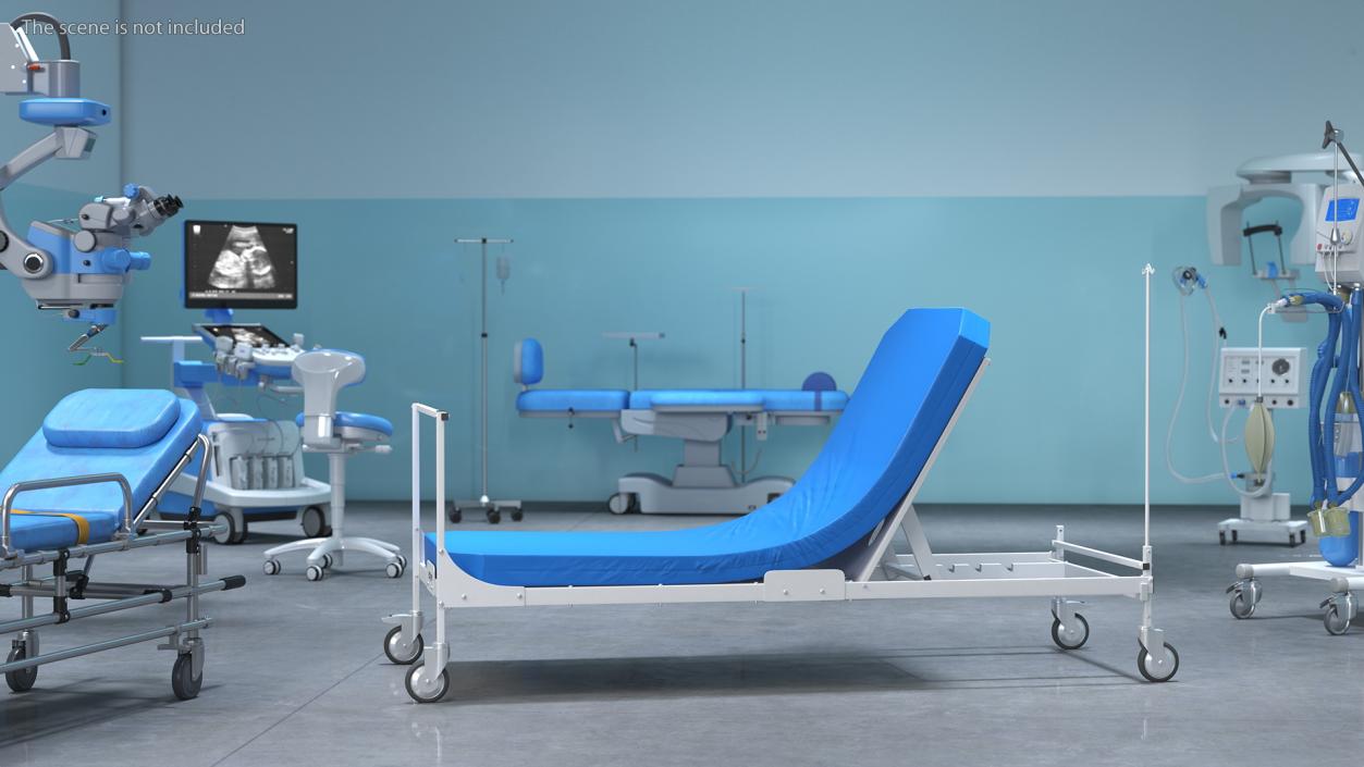 Stryker Emergency Relief Bed 60 Degrees 3D model