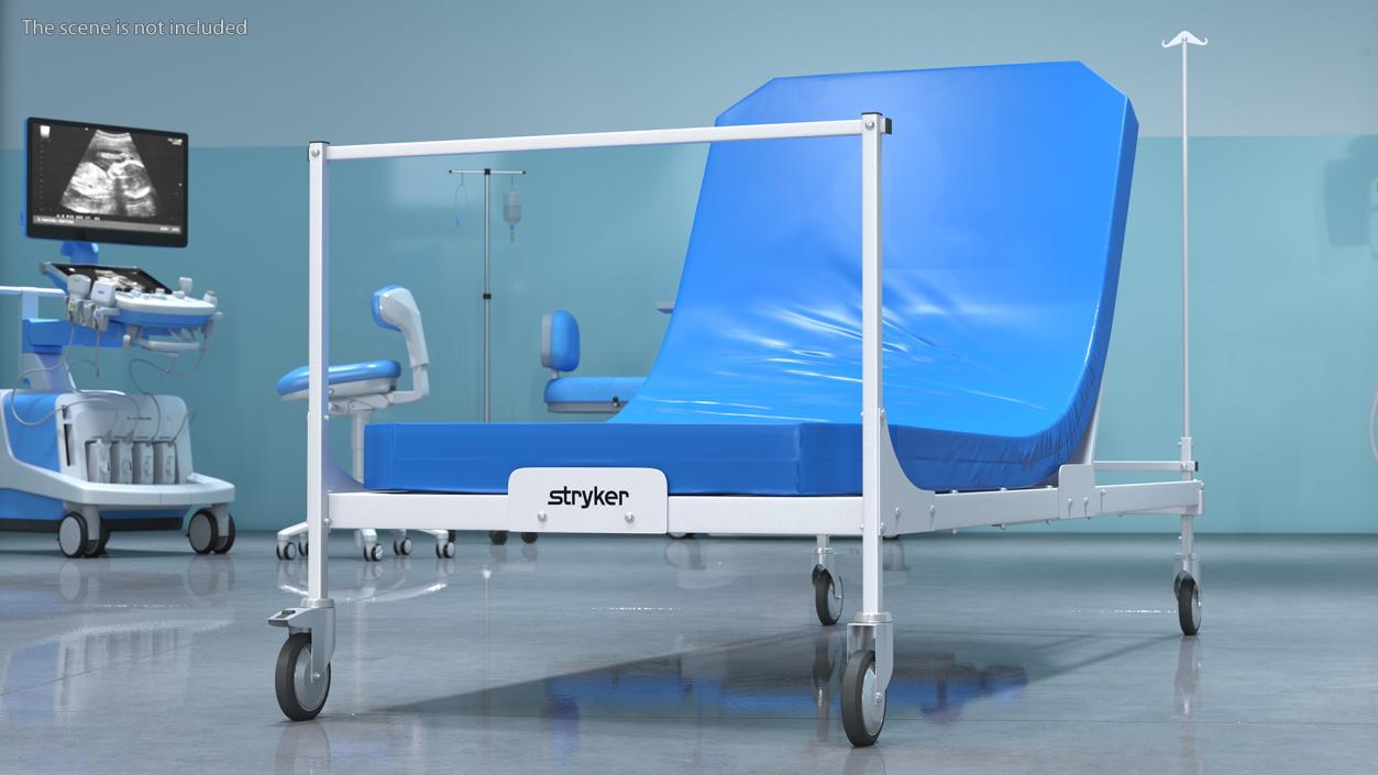 Stryker Emergency Relief Bed 60 Degrees 3D model