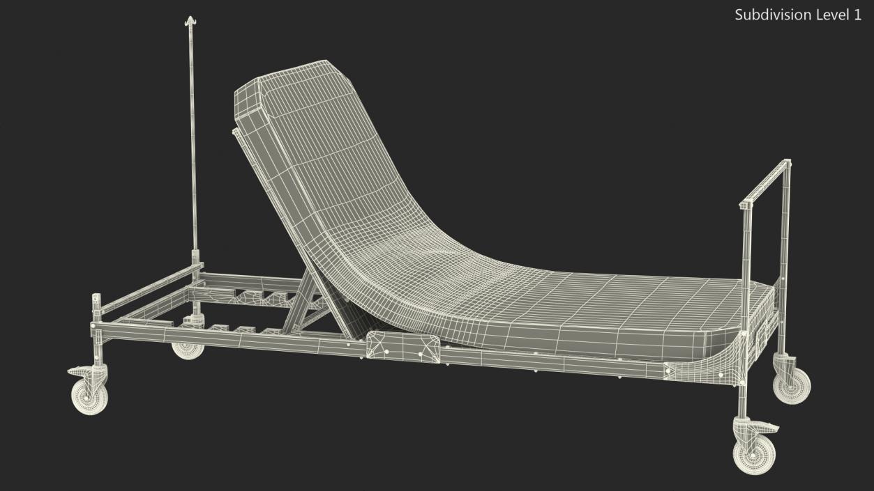 Stryker Emergency Relief Bed 60 Degrees 3D model