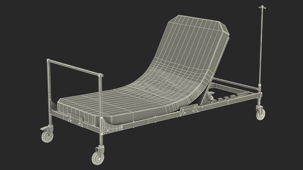 Stryker Emergency Relief Bed 60 Degrees 3D model