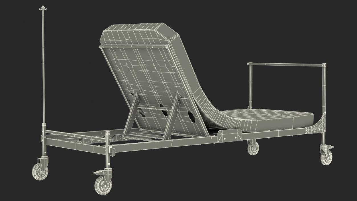 Stryker Emergency Relief Bed 60 Degrees 3D model