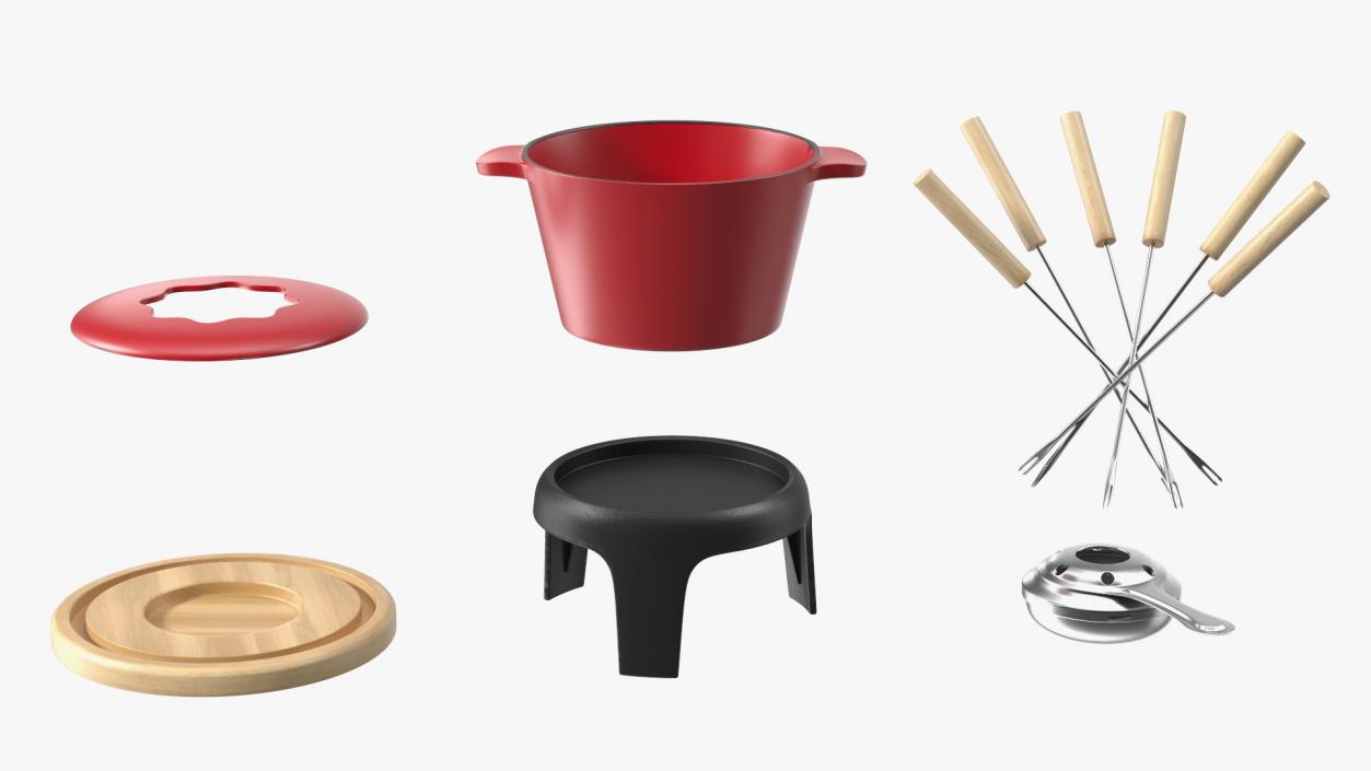 Fondue Pots Collection 3D