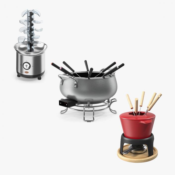 Fondue Pots Collection 3D