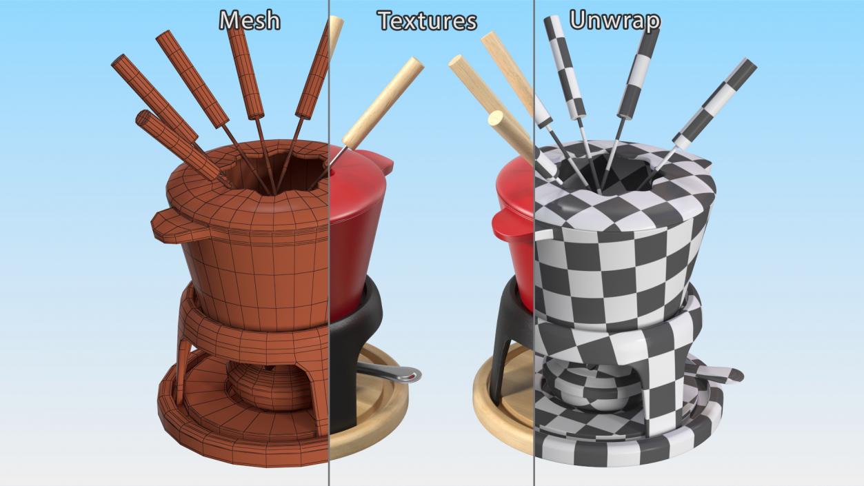 Fondue Pots Collection 3D