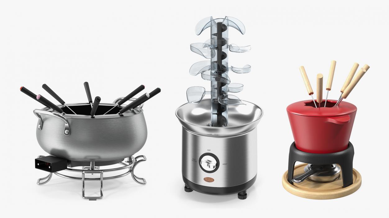 Fondue Pots Collection 3D