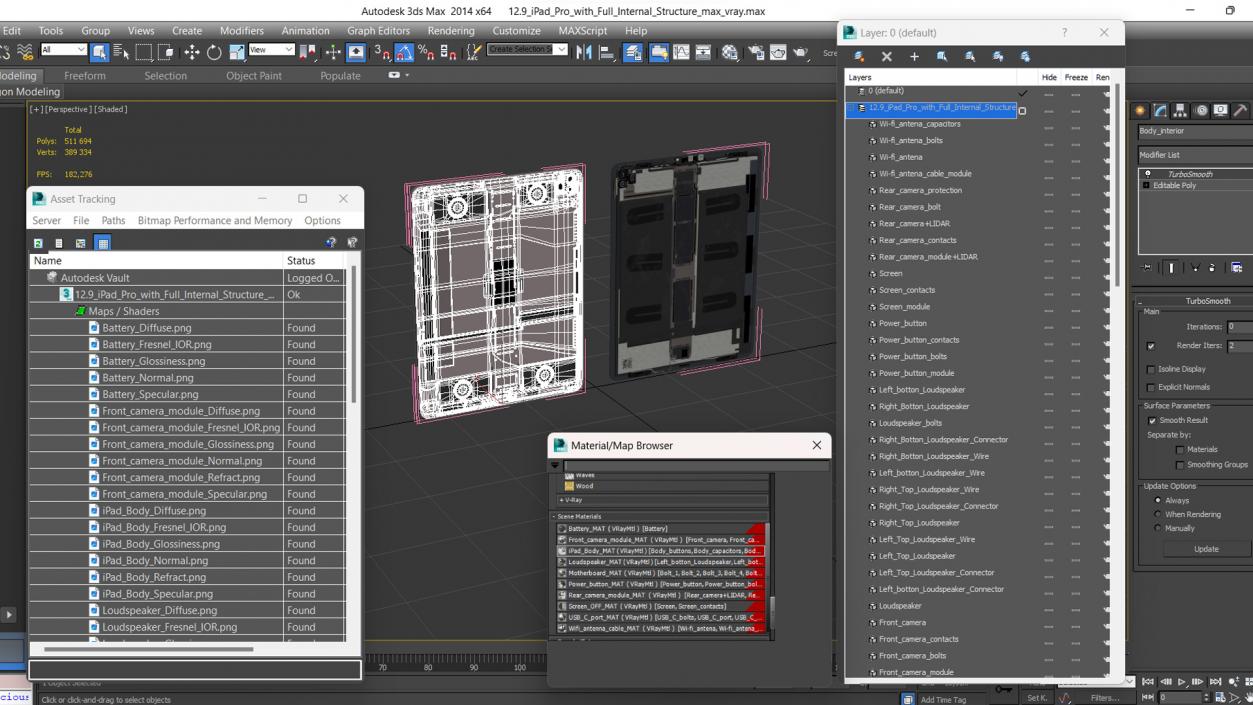 12 9 iPad Pro with Full Internal Structure 3D