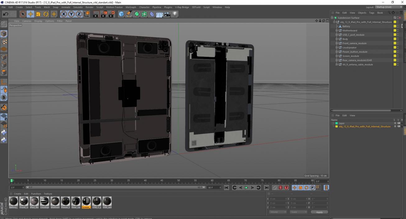 12 9 iPad Pro with Full Internal Structure 3D