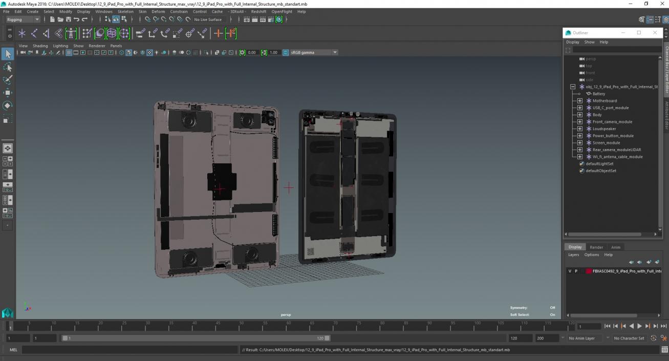 12 9 iPad Pro with Full Internal Structure 3D